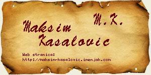 Maksim Kasalović vizit kartica
